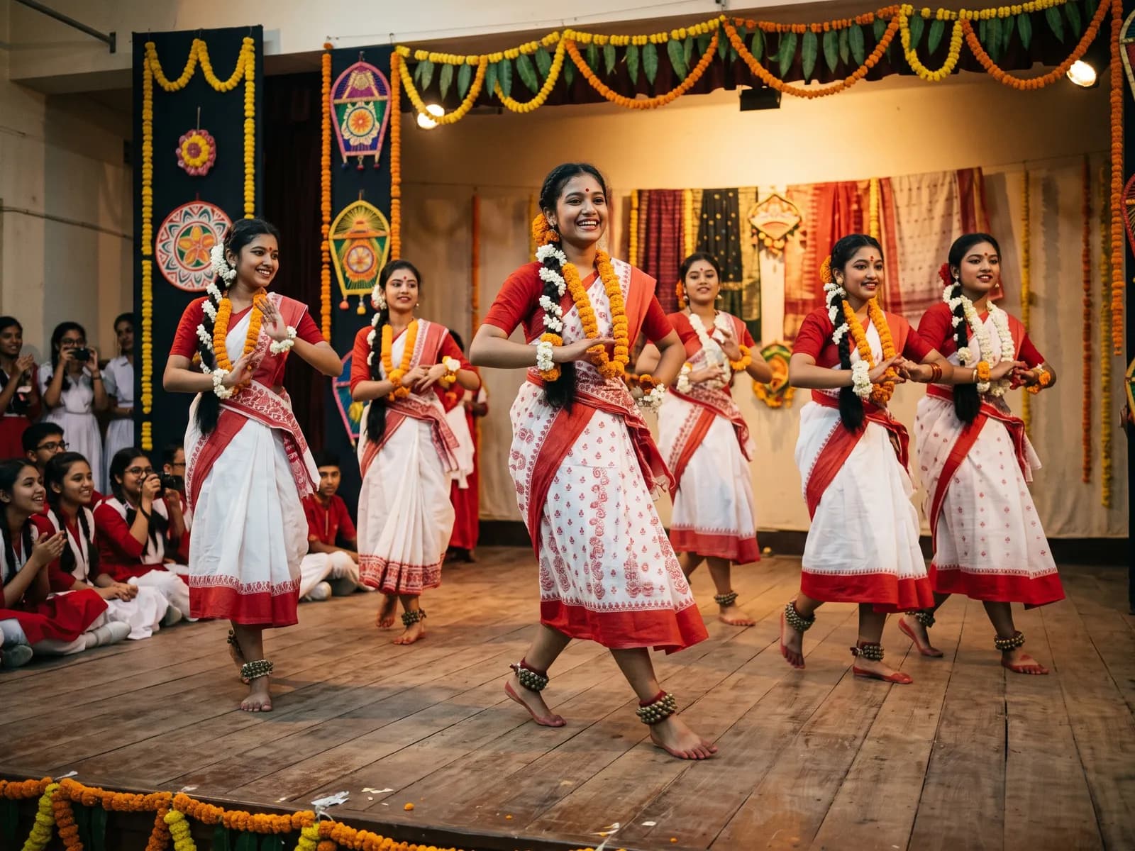 Students performing at the Pohela Boishakh programme