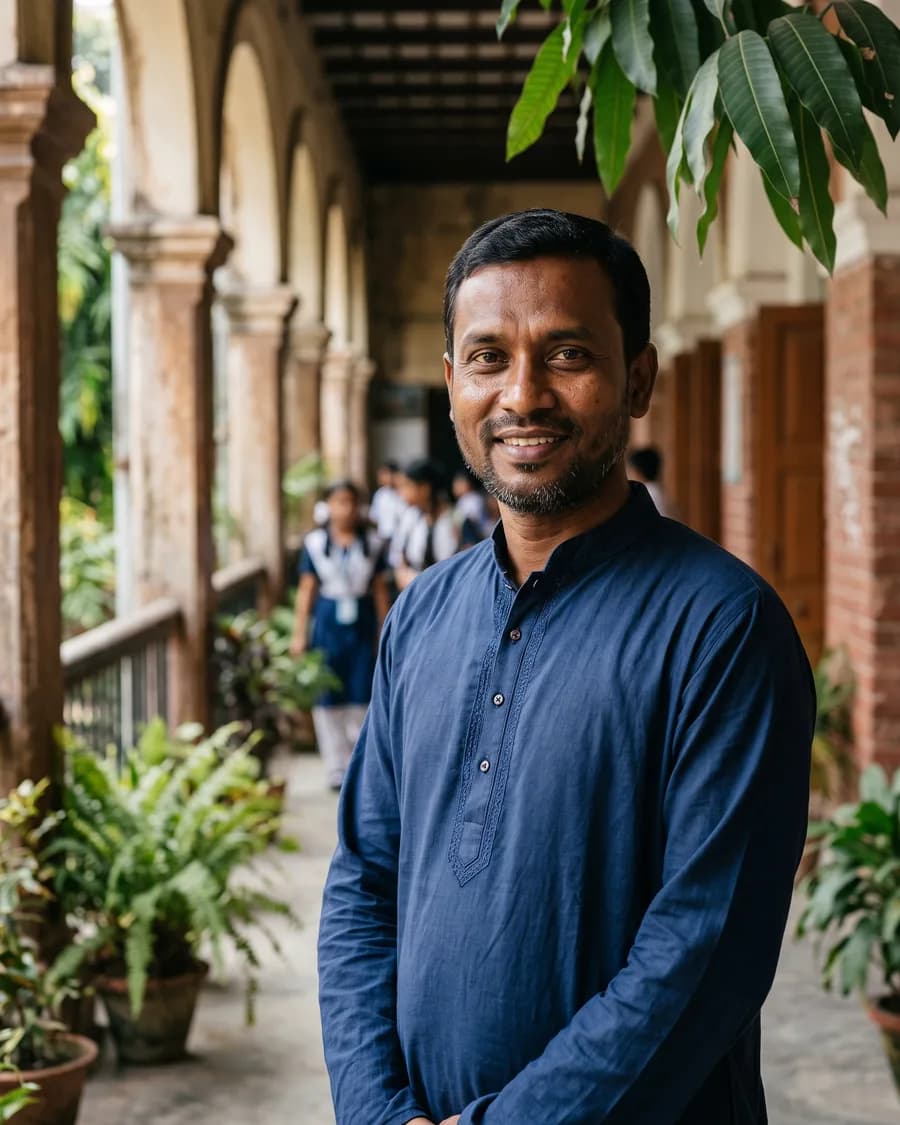 Portrait of Bangla teacher Mahbub Hasan